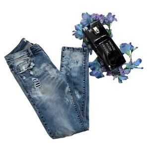 Preme NWOT Rip and Repair Light Wash Skinny Jeans Men 32